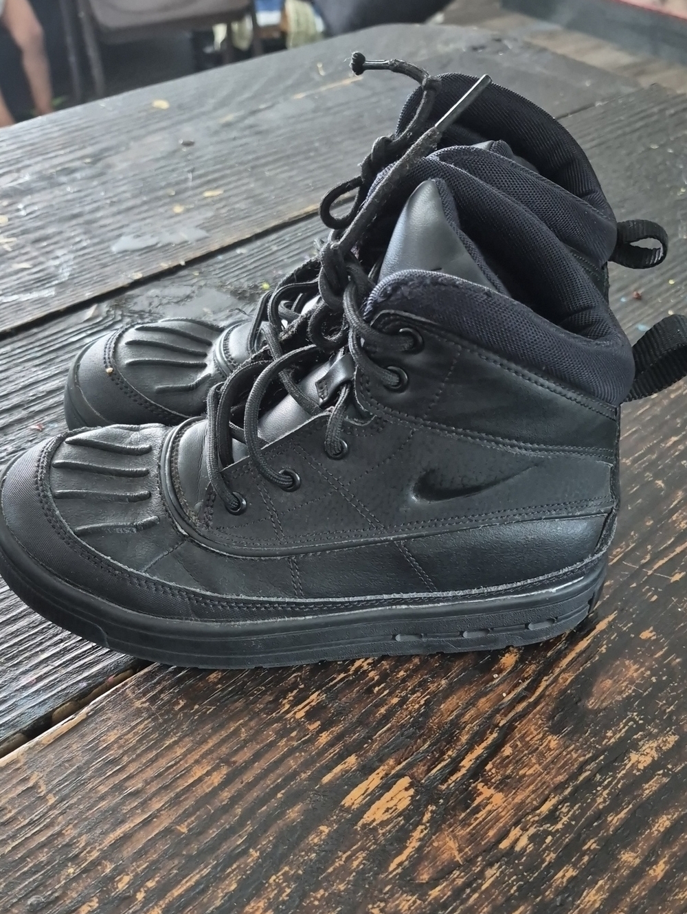 Nike Kids Black High-Top Lace-Up Boots